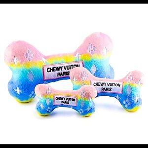 🆕🐶💙HAUTE DIGGITY DOG: XL RAINBOW BONE MONOGRAM